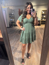 Load image into Gallery viewer, DANIELLE OLIVE SHORT SLEEVE DRESS