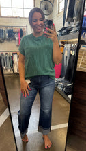 Load image into Gallery viewer, HUNTER GREEN RIBBED TOP