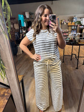 Load image into Gallery viewer, GREY & WHITE KNIT STRIPPED SET