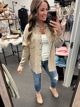 Load image into Gallery viewer, OVERSIZED TAUPE TENCEL SHIRT