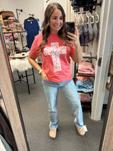 Load image into Gallery viewer, CORAL LACE CROSS GRAPHIC TEE