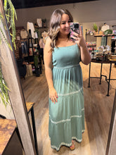 Load image into Gallery viewer, TEAL EMBROIDERED MAXI DRESS