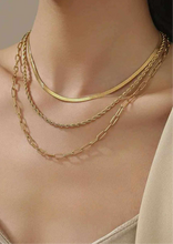 Load image into Gallery viewer, TRIPLE LUXE GOLD CHAIN NECKLACE
