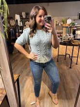 Load image into Gallery viewer, SEAFOAM CHUNKY CABLE KNIT TOP