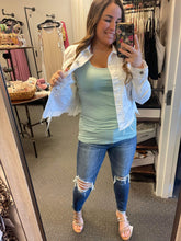 Load image into Gallery viewer, RISEN WHITE FRAYED EDGE JACKET