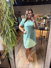 Load image into Gallery viewer, SEAFOAM CORDED MIDI DRESS