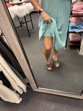 Load image into Gallery viewer, MINT SMOCKED MIDI DRESS