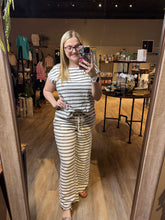 Load image into Gallery viewer, GREY & WHITE KNIT STRIPPED SET