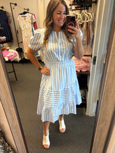Load image into Gallery viewer, SANDY STRIPED PLUS SIZE EXCLUSIVE MIDI DRESS