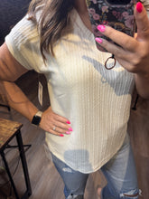 Load image into Gallery viewer, BEIGE CORDED KNIT TOP