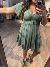 Load image into Gallery viewer, DANIELLE OLIVE SHORT SLEEVE DRESS