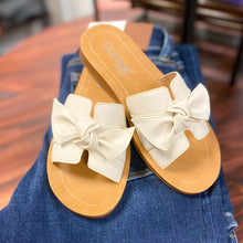 Load image into Gallery viewer, CORKYS ROCK THE BOW TIE IVORY SANDALS