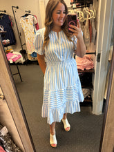 Load image into Gallery viewer, SANDY STRIPED PLUS SIZE EXCLUSIVE MIDI DRESS
