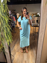 Load image into Gallery viewer, HEATHER TEAL MIDI DRESS