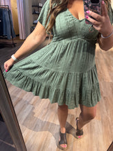 Load image into Gallery viewer, DANIELLE OLIVE SHORT SLEEVE DRESS