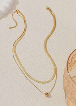 Load image into Gallery viewer, GOLDEN HAZE DOUBLE CHAIN NECKLACE