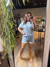 Load image into Gallery viewer, BLUE STRIPE KNIT SET