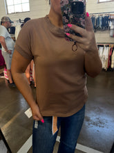 Load image into Gallery viewer, MOCHA RIBBED TRIM TOP