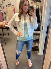 Load image into Gallery viewer, RISEN WHITE FRAYED EDGE JACKET