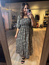 Load image into Gallery viewer, SMOCKED FLORAL PRINT DRESS