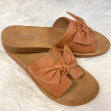 Load image into Gallery viewer, CORKYS ROCK THE BOW TIE BROWN SANDAL