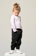 Load image into Gallery viewer, BLACK COTTON TWILL JOGGERS