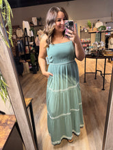 Load image into Gallery viewer, TEAL EMBROIDERED MAXI DRESS