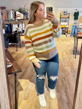 Load image into Gallery viewer, MULTICOLOR STRIPE SWEATER