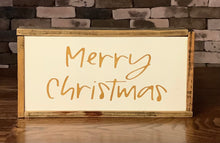 Load image into Gallery viewer, WHITE WITH GOLD LETTERS 6 1/8” X 11 1/8” MERRY CHRISTMAS SIGNS