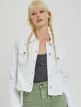Load image into Gallery viewer, RISEN WHITE FRAYED EDGE JACKET