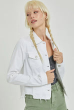 Load image into Gallery viewer, RISEN WHITE FRAYED EDGE JACKET