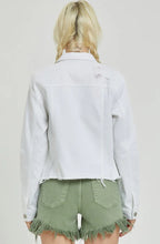 Load image into Gallery viewer, RISEN WHITE FRAYED EDGE JACKET