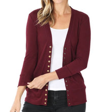 Load image into Gallery viewer, SNAP BUTTON CARDIGAN