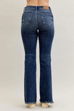 Load image into Gallery viewer, JUDY BLUE JESSIE DARK-WASH MID RISE DISTRESSED FLARE