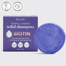 Load image into Gallery viewer, KITSCH BIOTIN PURPLE TONING SHAMPOO BAR