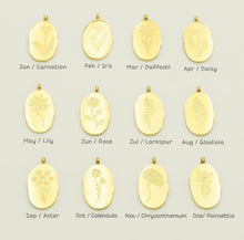 Load image into Gallery viewer, BIRTH FLOWER ENGRAVED NECKLACE