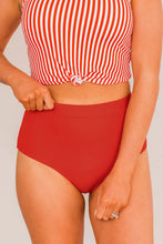 Load image into Gallery viewer, SANDY SHORES HIGH-RISE RED SWIM BOTTOMS