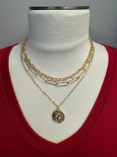 Load image into Gallery viewer, 3 PIECE GOLD MEDALLION CHAIN NECKLACE SET
