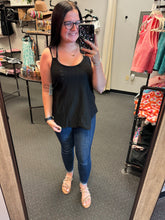 Load image into Gallery viewer, BLACK EYELET TANK
