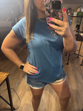 Load image into Gallery viewer, BLUE SHORT SLEEVE TOP
