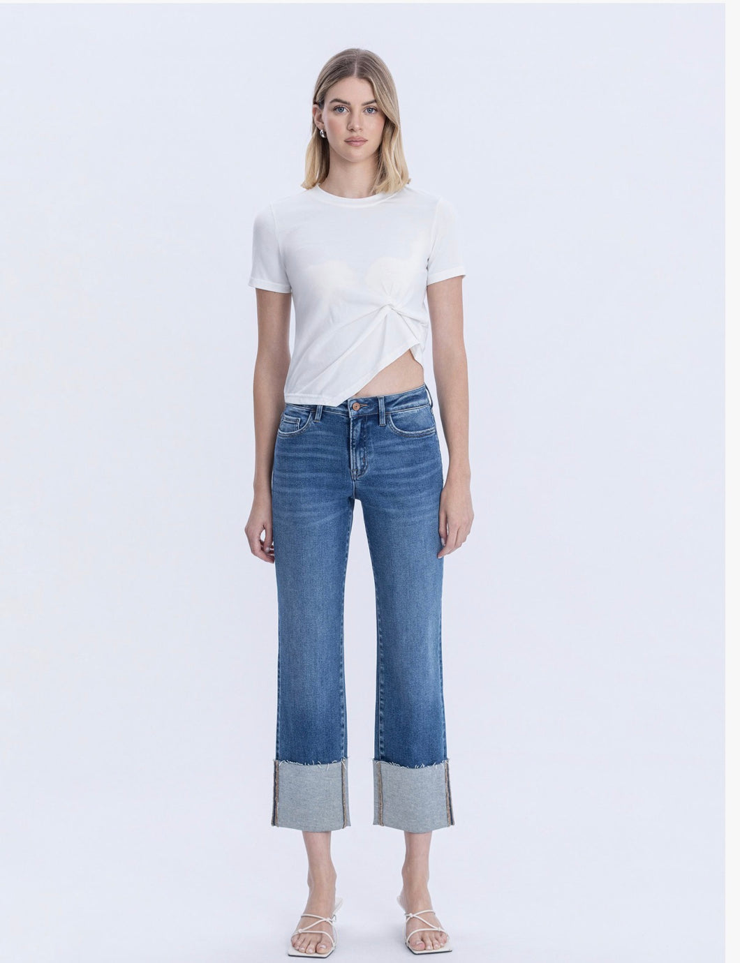 VERVET TERESA CROP STRAIGHT JEANS