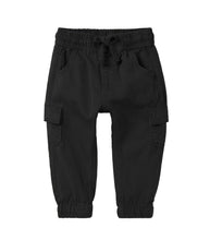 Load image into Gallery viewer, BLACK COTTON TWILL JOGGERS
