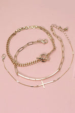 Load image into Gallery viewer, GOLD TRIO CROSS BRACELET SET
