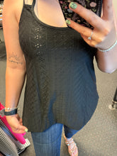 Load image into Gallery viewer, BLACK EYELET TANK
