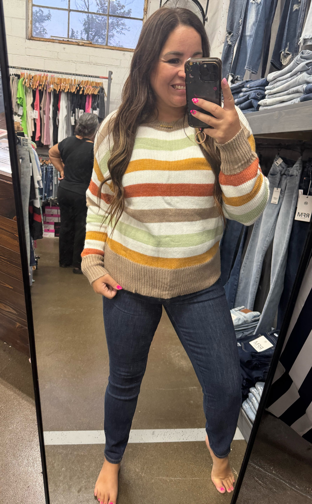 MULTICOLOR STRIPE SWEATER