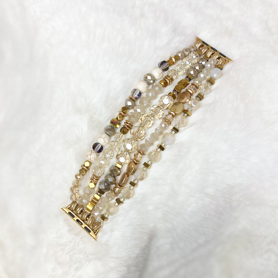 GOLD & CLEAR BEAD WATCH BAND