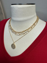 Load image into Gallery viewer, 3 PIECE GOLD MEDALLION CHAIN NECKLACE SET
