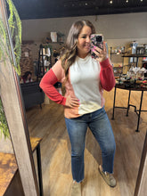 Load image into Gallery viewer, PINK AND RED COLORBLOCK LONGSLEEVE
