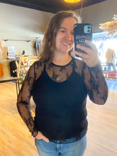Load image into Gallery viewer, BLACK SHEER MESH TOP
