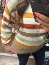 Load image into Gallery viewer, MULTICOLOR STRIPE SWEATER
